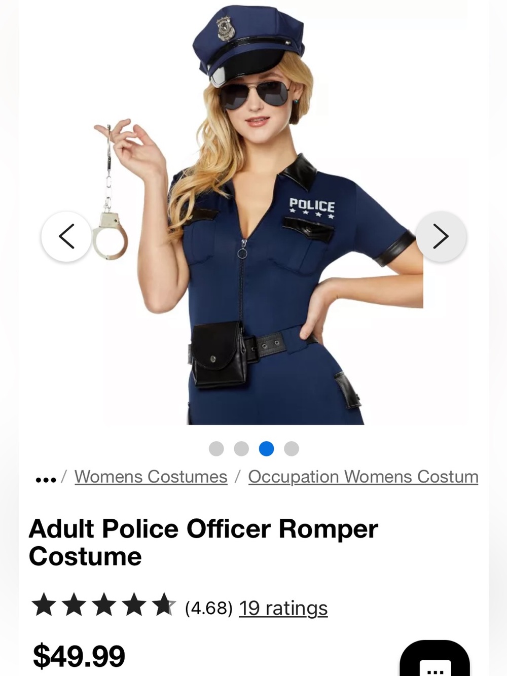 🌙 Spirit Navy Police-Inspired Women’s Romper Costume Extra Small - Picture 3 of 9